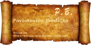 Pavlekovics Benáta névjegykártya